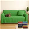 Generico Telo Copritutto Grandfoulard Multiuso Tinta Unita - Copridivano, Copriletto Letto Singolo/Matrimoniale - Misto Cotone Made in Italy - Vari Colori (Verde, 240 x 280 cm)
