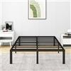 VERFARM Struttura per letto matrimoniale da 135 x 190 cm, altezza 36 cm, con contenitore sotto il letto, piattaforma matrimoniale in metallo con supporto a doghe in acciaio, facile da montare, colore