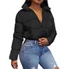 Generico Nuova Piumino Corto Donna Puffer Coat Senza Cappuccio Giacca Donna Invernale Giacca Corto Donna, Moda Giacca Invernale da Donna Crop Caldo Puffer Jacket Donna 2024
