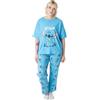 Disney Set Pigiama da Donna Lilo & Stitch | Top a Maniche Corte con Grafica Stitch per Adulti e Pantaloni Pigiama a Gamba Lunga in Blu | Indumenti da Notte da Donna con Stampa Integrale di Personaggi