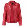 Ninedayx Giacca in pelle oversize da donna giacca da moto da donna giacca da moto in ecopelle giacca da motociclista cappotti da donna leggera invernale PU gotica duemila e ventiquattro, A90 Rosso,