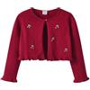 BILIKEYU Cardigan Ragazza Girocollo Maglia Cardigan Manica Lunga Maglia Corta Maglione Maglione Leggero E Morbido Cardigan Bambini, Vino 2, 4-5 Jahre