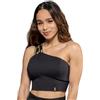 NEBBIA Reggiseno Sportivo Asimmetrico, Reggiseno Sportivo Monospalla Donna, Reggiseno Sportivo Monospalla Donna a Forte Sostegno, Intimo Sportivo per Donna Reggiseno - Nero-Oro