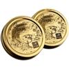 BORMIOLI ROCCO Coperchi per barattoli 4 stagioni cm 8,6 (2 pezzi) - Oro Con Scritta Nera