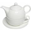 Teiera tea for one con tazza e piatto in porcellana bianca cl 45 - Bianco - Porcellana
