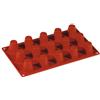 Flexipad babà piccoli 15 impronte in silicone marrone cm 30x17,5 - Silicone - Mattone