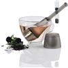 Filtro tè con clessidra girevole grigio - Grigio - Acciaio Inox,vetro,plastica