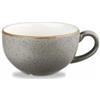 CHURCHILL Tazza cappuccino stonecast churchill in ceramica vetrificata grigia cl 34 (12 pezzi) - Ceramica Vetrificata - Grigio Pepe Con Bordo Marrone Dorato