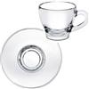 BORGONOVO Piatto per tazza cappuccino ischia in vetro cm 15 (6 pezzi) - Trasparente - Vetro