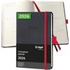 SIGEL C2609 Agenda settimanale Conceptum 2026-1 anno - circa A6 - nero/rosso - 2 pagine - 1 settimana - copertina rigida - 80 g/m² - 176 p. - certificazione PEFC