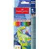 Faber-Castell 111213 - Astuccio in cartone con 13 matite colorate, 10 colori classici + 3 metallici, edizione Dinosauro