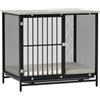 PawHut Gabbia per cani PawHut per la casa, cuccia per cani chiudibile a chiave con cuscino, box per cani con palette, casa per cani di taglia media sotto i 20 kg, grigio, 88 x 55 x 71 cm
