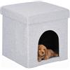 Home Tresor Cuccia Cane Gatto, Pouf Poggiapiedi Lettino da Interno per Cani/Gatti/Mici, Casetta Pieghevole Piccoli Animali Domestici - Cane 2, 38x38x38 cm