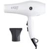 POSTQUAM ID Italian Design - Asciugacapelli Bianco | GTI 2600 con motore AC durevole, potenza di 2200 W, beccuccio ad alta precisione e 3 modalità di calore
