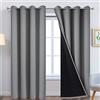 Yakamok Tende 100% oscuranti, lunghe 240 cm, oscuranti totali, foderate per camera da letto, 2 strati spessi con occhielli nella parte superiore, per isolamento termico, per soggiorno (132 x 240 cm,
