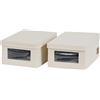 LOVE !T STORE !T LOVE IT STORE IT Premium 2 Pezzi Scatola Porta Scarpe - Impilabile - Organizer Scarpe Armadio con Finestra - Set di 2 - Beige - 34x23x15 cm