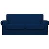 Easy-Going Copridivano oversize in morbido pile elasticizzato, per animali domestici, lavabile, per 2 cuscini separati, protezione elastica per mobili per cani e bambini, 3 pezzi, blu navy