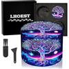 LHOEST Grande Grinder 63 MM Macinaspezie Manuale Metallo Grinder con 40 Denti Macinaspezie 4 Strati Grinder Viola Albero Progetto con Raschietto e Spazzola in Plastica per Spezie Cucina