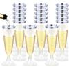 YZDZSW Bicchieri da tostatura in plastica, 25 pezzi, calici da champagne in plastica, usa e getta, in plastica trasparente, per feste di nozze, cocktail, bicchieri di plastica mimosa (argento)