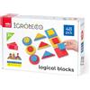 Igroteco Set di blocchi logici in legno per bambini dai 3 anni in su, con 48 pezzi, materiale didattico unico per lo sviluppo completo, la super intelligenza del bambino