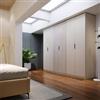 DEGHI Armadio battente 300x236h cm cashmere con 6 ante reversibili cashmere e rovere gessato - Ventur