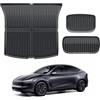 ECOZEN 3pcs Vasca Baule per Tesla Model Y 2025-2026 3D Specifica In TPE Proteggi Bagagliaio auto, Model Y Tappetino del bagagliaio, con bordino rialzato, resistente impermeabile per tutte le stagioni