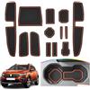 SKTU Tappetino in Gomma per Dacia Sandero III 2021-2024 Tappetino antiscivolo per Console Centrale, Porta Bicchieri, Portabicchieri (Arancione)