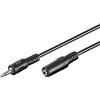 Goobay 50431 Cavo di estensione per cuffie e audio AUX; a 3 pin; jack da 3,5 mm 3,5 mm maschio (3 pin, stereo) a 3,5 mm maschio (3 pin, stereo), jack da 3,5 mm femmina (3 pin, stereo), nero, 2 metri