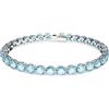 Swarovski Braccialetto Matrix Tennis, Taglio Round, Blu, Placcato rodio