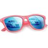 KALIYADI Occhiali da sole uomo donna polarizzati e UV protezione classica rettangolare elegante occhiali da sole per esterni, 10 lenti blu ghiaccio montatura rosa, M