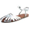 JOMIX Sandali Donna con Cinturino Sandali Estivi Bassi Eleganti Comodi Moda Intrecciate da Mare Spiggia Argento 38