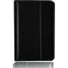 AKLiSa Custodia per e-book Sony PRS T1 in pelle PU e fibra ultra fine per e-reader guscio interno morbido resistente all'usura esterno, custodia protettiva flip cover (nero)