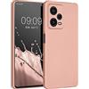 kwmobile Custodia Compatibile con Xiaomi Redmi Note 12 Pro 5G Cover - Protezione Back Case Morbida - Silicone TPU Effetto Metallizzato oro rosa metallizzato
