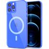 Svanove per iPhone 12 Pro Max Cover Compatibile con MagSafe, Trasparente Magnetica Protezione della fotocamera Custodia, Sottile Silicone Antiurto Anti-Graffio Custodia Case, Bleu Fluo