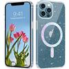 BENTOBEN Cover Magnetica per iPhone 12 Pro Max Custodia, Compatibile con MagSafe, Custodia Protettiva Cellulare Antiurto, Sottile e Leggero, Retro Resistente ai Graffi, Glitter Trasparente