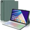 WINCHKING Custodia con Tastiera per Lenovo Tab M10 Plus (3rd Gen) 10.6 2022, Tastiera Bluetooth Italiano Retroilluminata per Lenovo M10 Plus, Cover Tastiera per Lenovo M10 Plus (TB-125FU/128FU/128XU), Verde