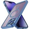Anlalish Magnetica Cover per iPhone 12 Pro Max Compatibile con MagSafe, Custodia iPhone 12 Pro Max Trasparente Antiurto Rigida in TPU Protezione (Blu)