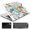 AMCJJ Custodia Rigida Compatibile con MacBook Air 13 Pollici 2022 2021 2020 Release M1 A2337/A2179,Plastica Case Cover & EU Tastiera Cover & Screen Protecto,Cervello Sinistro Destro 1