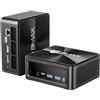 BMAX Mini PC, AMD Ryzen 7 5700U (8C/16T, Fino a 4,3 GHz), Mini Computer 16GB DDR4 512GB NVMe SSD, HDMI, Type-C, DP1.4 Display Triplo 4k@60hz WiFi 6 Bluetooth Micro PC per Ufficio, Studio B5APro G7R3