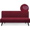 AOUHMN Copridivano Senza Braccioli, Copridivano 2-3 Posti Elasticizzato Impermeabile Universale Spandex Cotone Antigraffio Gatto e Lavabile Protezione per Mobili per Divano Pieghevole,Rosso,190×210cm