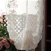 A.Monamour Tenda Corta Piccola Pizzo Floreale in Voile Ricamato Bianco Trasparente Tende a Rullo Tendina Tenda da Cucina Bistrot Caffè Mezza Tenda Tenda a Vetro a Pannello Tenda Porta, 1 pezzo