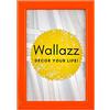 Wallazz Cornice Portafoto in Legno Pregiato - Made in Italy - Vetro Sintetico Infrangibile Crilex - Disponibile in Diverse Varianti - Design Italiano e Qualità Artigianale, 24x30cm Arancione