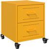 vidaXL Comodino Giallo Senape 36x39x43,5 cm in Acciaio, comò, tavolinetto, arredo Camera Letto, tavolino, tavolino Notte, mobili Camera Letto, mobili