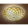 VVHUDA Plafoniera da incasso Lampada da soffitto in vetro colorato Tiffany Lampadario in stile mediterraneo Lampada da soffitto a LED in vetro artistico beige con perlina per corridoio Camera da letto