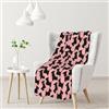 BeNtli Coperta, calda coperta in flanella/coperta da letto per divano ufficio 102 x 76 cm,Modello Scottish Terrier rosa nero