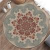 Highdi Tappeto Rotondo Salotto, Morbido Moderno Tappetini Stile Classico Antiscivolo Tappeto per Bambini Cameretta Cucina Casa Zona Balcone Tappet Tavolino (80cm,Rosso & Blu)