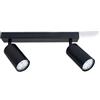 LumenTEC Plafoniera a LED, orientabile girevole a soffitto, lampada a sospensione, faretto a 2 punti, colore nero per LED GU10, KIVI (2x nero)