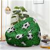 Mateju Pouf Poltrona a Sacco, Calcio Mondiale 3D Pouf Letto Singolo Morbido, Pouf Sacco di Fagioli Senza Riempimento, Pouf Poltrona di Fagioli per Adulti e Bambini (XL,Erba)