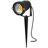 AHOTSUK - Faretto da giardino Garden Spike Light - 5W 350LM Luci a punta LED per esterni alimentate a rete - IP66 Impermeabile - Decorativo per paesaggio - Patio, cortile, vialetto - Bianco caldo - 1