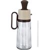 Tyenaza Dispenser di Olio con Spazzola in Silicone, 3 in 1 Bottiglia Dispenser per Olio da Cucina, 550ml Anti Perdite Bottiglia di Olio d'Oliva, per Cucina, Friggitrice ad Aria, Cucina, Barbecue(Marrone)